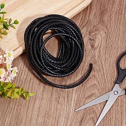 5M Braided Leather Cord with Core&nbsp;WL-BBC0001-01B-02