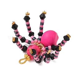 Halloween Theme Dyed Synthetic Turquoise & Glass Seed Beads Pendants&nbsp;PALLOY-MZ00774-01