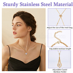 4Pcs 4 Styles Brass Braided Macrame Pouch Empty Stone Holder Bracelet Making & Necklaces Making Set for Women&nbsp;SJEW-DC00001