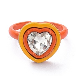 Spray Painted Alloy Rhinestone Solitaire Ring&nbsp;RJEW-Z008-31
