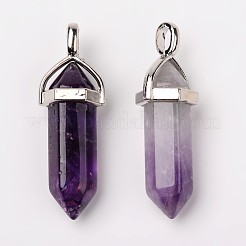 Natural Amethyst Double Terminated Pointed Pendants&nbsp;X-G-F295-05C