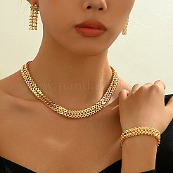 Middle Eastern Style Iron Chain Bracelets & Earrings & Necklaces Sets for Women's Events&nbsp;UC7587