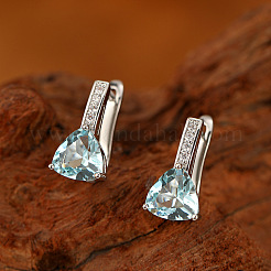 Brass & Cubic Zirconia Hoop Earrings&nbsp;WGC58F4-01
