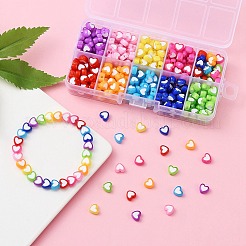 400Pcs 9 Colors Heart Acrylic Beads&nbsp;TACR-YW0001-94