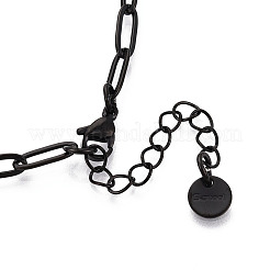 Ion Plating(IP) 304 Stainless Steel Paperclip Chain Necklace&nbsp;NJEW-D045-14B-03