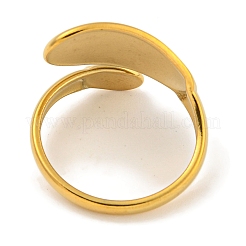 Ion Plating(IP) 304 Stainless Steel Oval Open Cuff Ring for Women&nbsp;RJEW-A043-33G