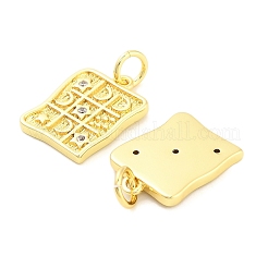 Brass Micro Pave Cubic Zirconia Pendants&nbsp;KK-H527-29G