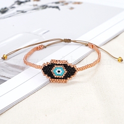 Friendship Evil Eye Loom Pattern Seed Beads Bracelets for Women&nbsp;BJEW-C011-47