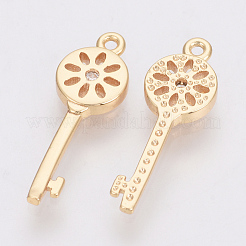 Brass Micro Pave Cubic Zirconia Pendants&nbsp;ZIRC-Q002-134G
