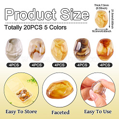 20Pcs 5 Colors Opaque Resin Cabochons&nbsp;RESI-TA0004-31