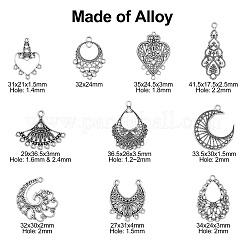 40Pcs 10 Styles Tibetan Style Alloy Chandelier Component Links&nbsp;TIBEP-CJ0003-21