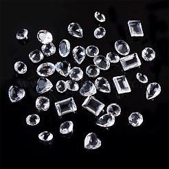 40Pcs 8 Styles Transparent Glass Rhinestone Cabochons&nbsp;RGLA-TA0001-08