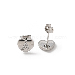 Rack Plating Brass Micro Pave Clear Cubic Zirconia Stud Earrings&nbsp;EJEW-K299-01P