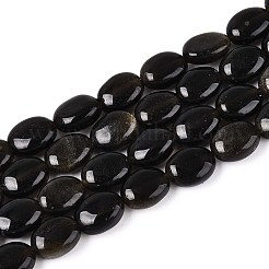 Natural Golden Sheen Obsidian Beads Strands&nbsp;G-T142-32