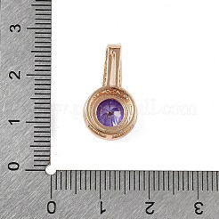 Brass Micro Pave Cubic Zirconia Pendants&nbsp;KK-E795-21KCG