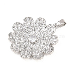 Brass Micro Pave Cubic Zirconia Pendants&nbsp;KK-K418-01B-P