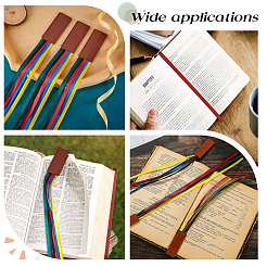 5Pcs 5 Colors Colorful Ribbon PU Leather Bookmarks&nbsp;AJEW-CP0003-86B
