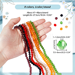 8 Strands 8 Colors Imitation Austrian Crystal 5301 Bicone Beads&nbsp;GLAA-GA0001-90B
