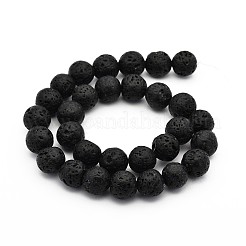 Natural Lava Rock Round Bead Strands&nbsp;X-G-M169-8mm-03B