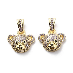 Brass Cubic Zirconia Charms&nbsp;KK-G446-25G-01
