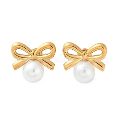 304 Stainless Steel Natural Shell Stud Earrings&nbsp;EJEW-G423-10G-01