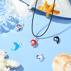 5Pcs 5 Colors Handmade Lampwork Pendants&nbsp;LAMP-CJ0002-65