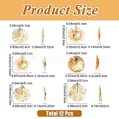 12Pcs 6 Styles Brass Bead Caps&nbsp;KK-YW0004-72