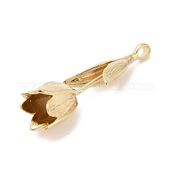 Three-Dimensional Flower Brass Pendants&nbsp;KK-V006-02G-04