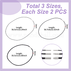 6Pcs 3 Styles Black Waxed Cord Necklace Making&nbsp;AJEW-UN0002-31