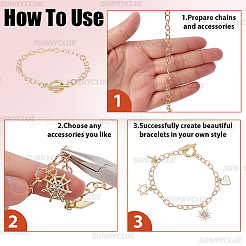 12Pcs Alloy Cable Chain Bracelets for Women Men&nbsp;BJEW-SC0001-60G