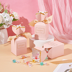 Wedding Paper Candy Gift Packaging Boxes with Polyester Ribbon&nbsp;CON-WH0105-07