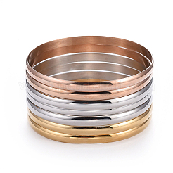 Fashion 201 Stainless Steel Bangle Sets&nbsp;BJEW-L664-024D-M-1