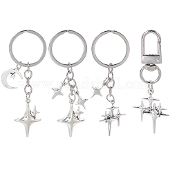 4Pcs 4 Styles Alloy Keychains&nbsp;KEYC-SP0001-38