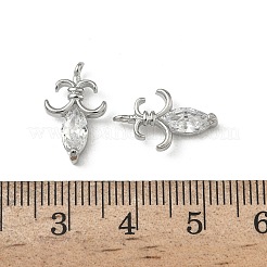 Brass Micro Pave Clear Cubic Zirconia Pendants&nbsp;KK-A280-13P