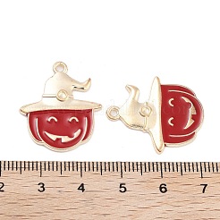Halloween Theme Light Gold Plated Alloy Enamel Pendants&nbsp;ENAM-M219-14KCG-01