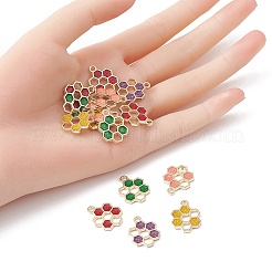20Pcs 5 Colors Alloy Enamel Pendants&nbsp;ENAM-YW0002-83