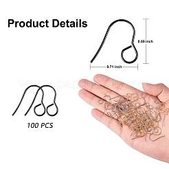 100Pcs Ion Plating(IP) 316 Stainless Steel Hypoallergenic French Earring Hooks&nbsp;JX137D