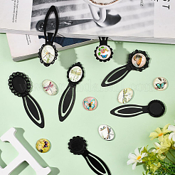 DIY Oval & Flat Round with Flower Bookmark Making Kits&nbsp;DIY-SC0032-06