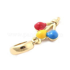 Rack Plating Brass Enamel European Dangle Charms&nbsp;KK-Q017-18G