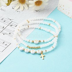 Glass Beads Stretch Bracelets Sets&nbsp;BJEW-JB06575-02