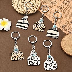 Cowhide Leather & Alloy Keychain&nbsp;KEYC-YW00093-01