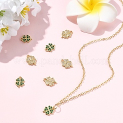 8Pcs 2 Styles Brass Micro Pave Cubic Zirconia Charms&nbsp;KK-YW0004-06