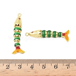 Brass Micro Pave Cubic Zirconia Enamel Pendants&nbsp;KK-G539-02G-03