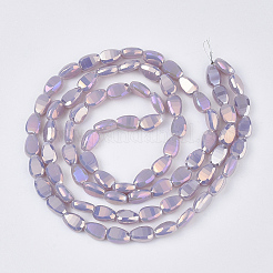 Electroplate Opaque Solid Color Glass Beads Strands&nbsp;X-EGLA-T020-02B