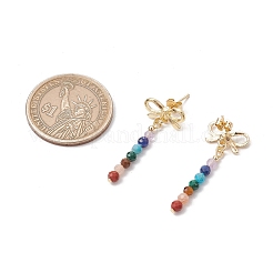 Chakra Bowknot Alloy Dangle Stud Earrings&nbsp;EJEW-JE06378-01