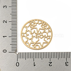 Rack Plating Brass Hollow Out Star Connector Charms&nbsp;KKC-D001-18KCG
