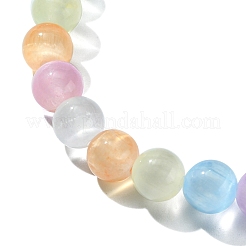 Dyed Natural Selenite Round Beaded Stretch Bracelet&nbsp;BJEW-JB09581