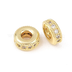 Brass Micro Pave Clear Cubic Zirconia Beads&nbsp;ZIRC-I038-31G