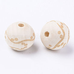 Unfinished Natural Wood European Beads&nbsp;LS-WOOD-S057-018B