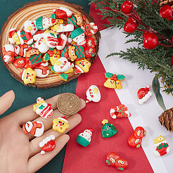 72pcs 12 Styles Christmas Theme Opaque Resin Cabochons&nbsp;RESI-SC0005-72